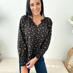 Button Front Floral Blouse - The Nines