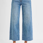 Risen Medium Wash Wide Leg Jeans - The Nines