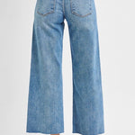 Risen Medium Wash Wide Leg Jeans - The Nines