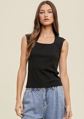 Square Neck Knit Tank