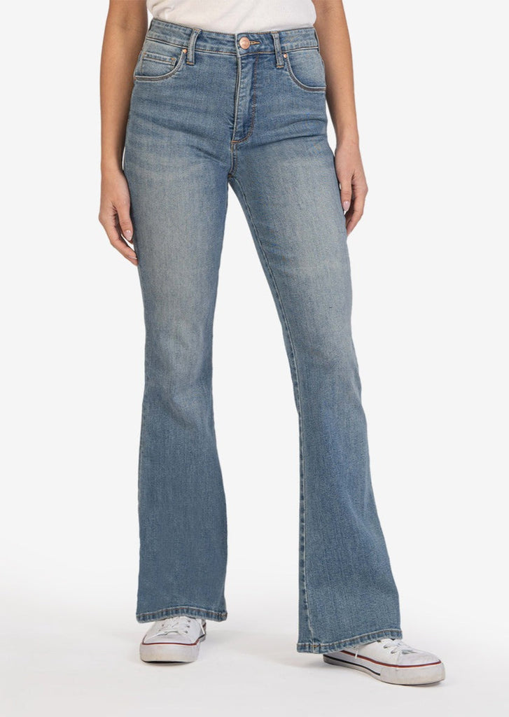 KUT High Rise Fab Ab Ultimate Wash Flare Jeans