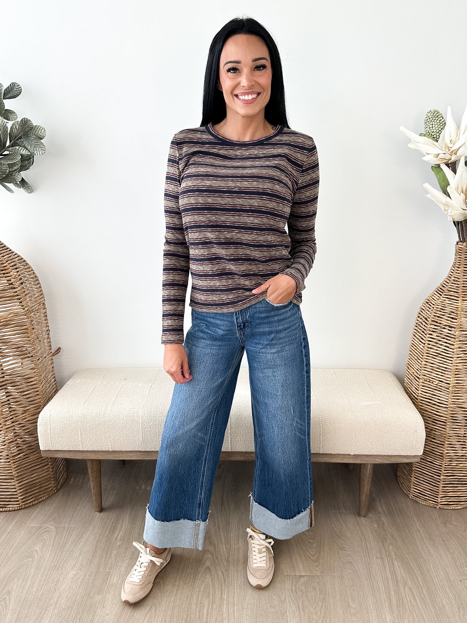 Striped Long Sleeve Top - 2 colors! - The Nines