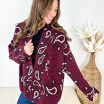 The Burgundy Bandana Cardigan - The Nines