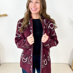 The Burgundy Bandana Cardigan - The Nines