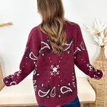 The Burgundy Bandana Cardigan - The Nines