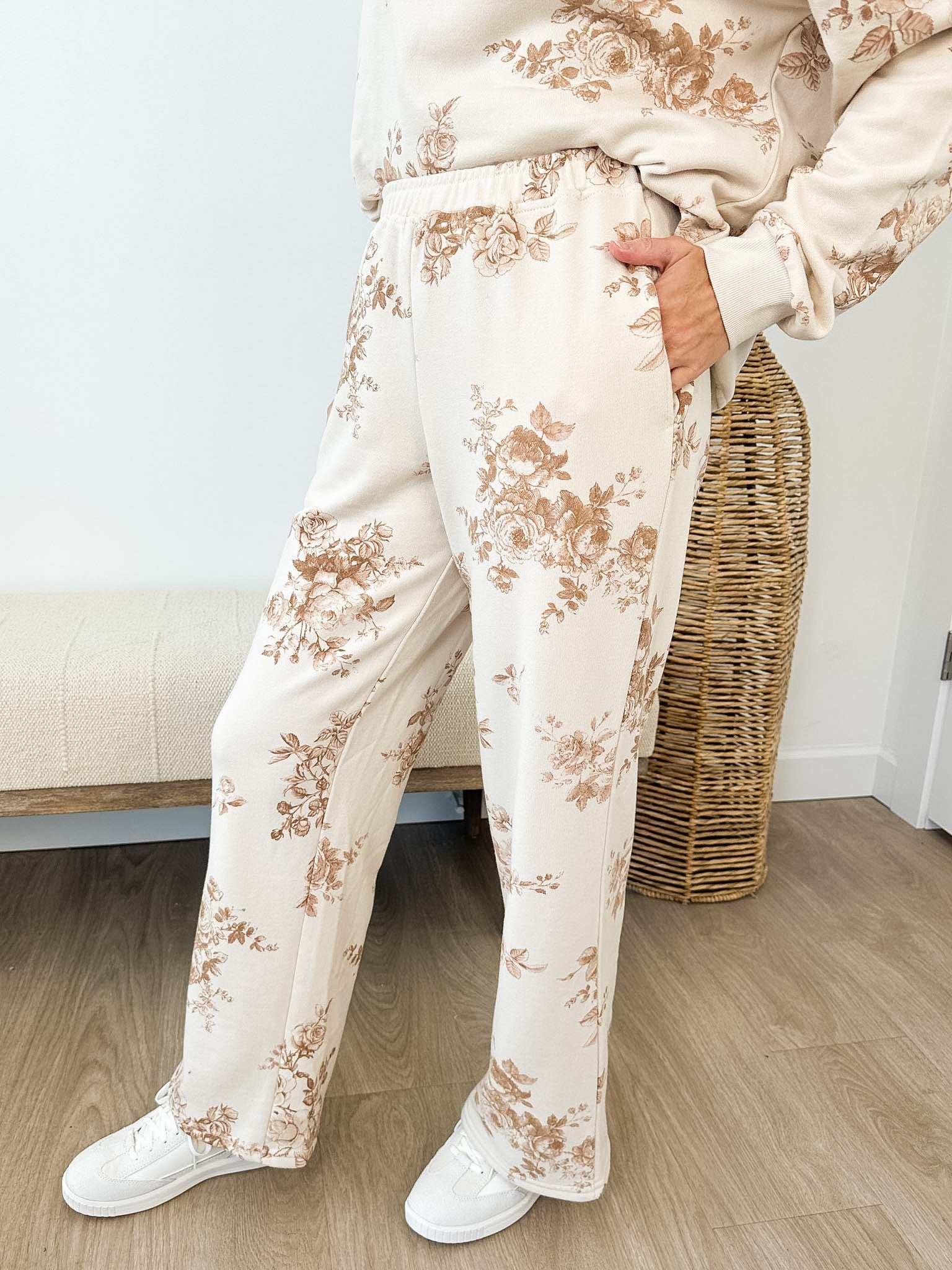 Floral Toile Wide Leg Pants - The Nines
