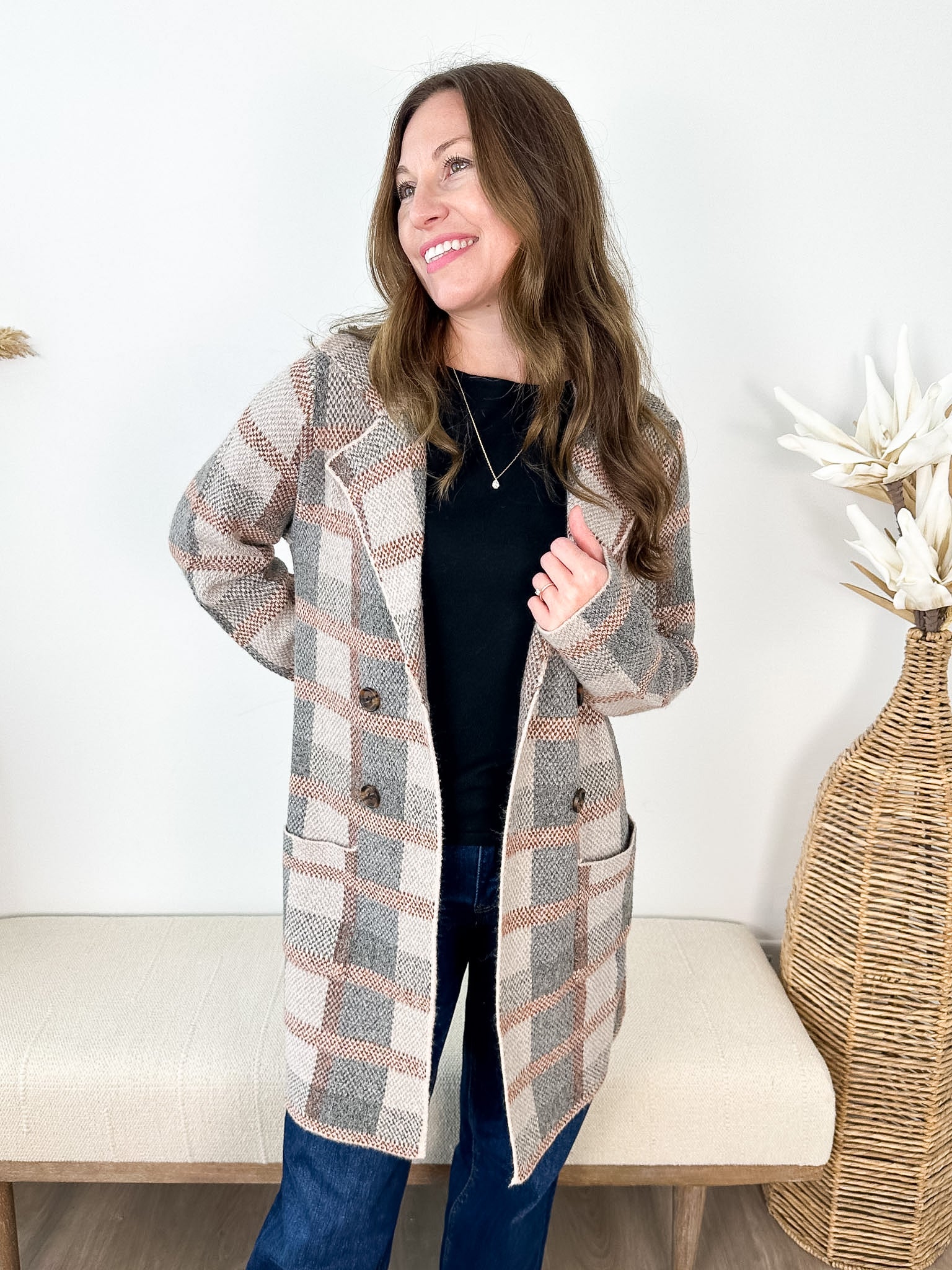 Autumn Days Plaid Coatigan - The Nines