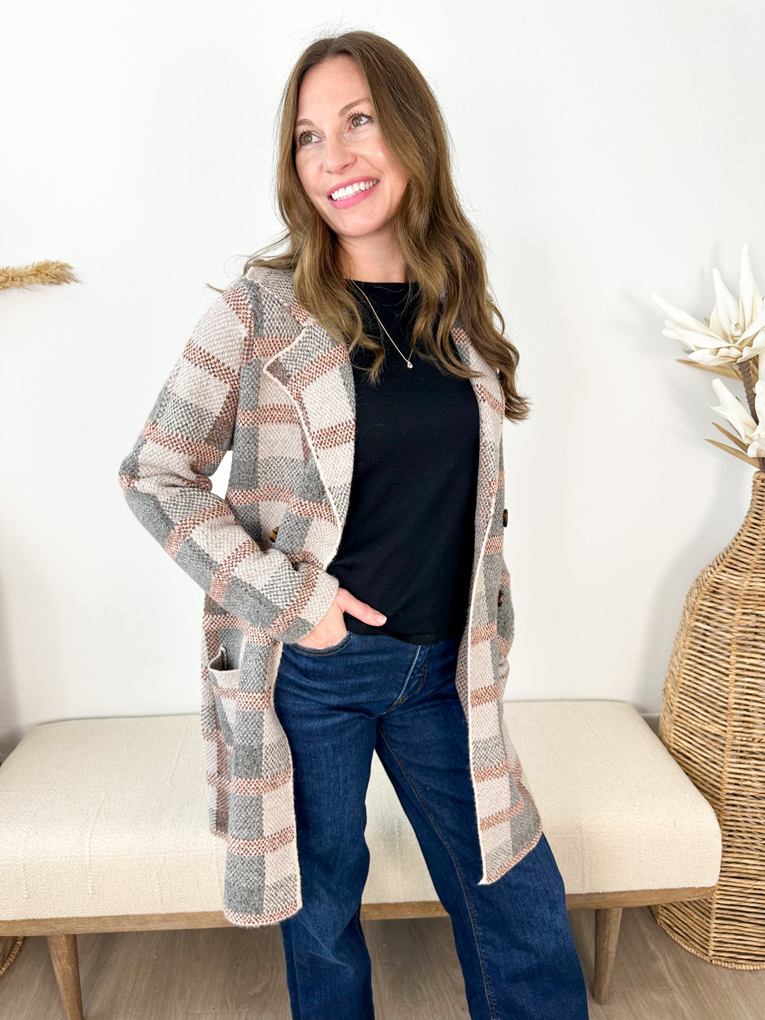 Autumn Days Plaid Coatigan - The Nines