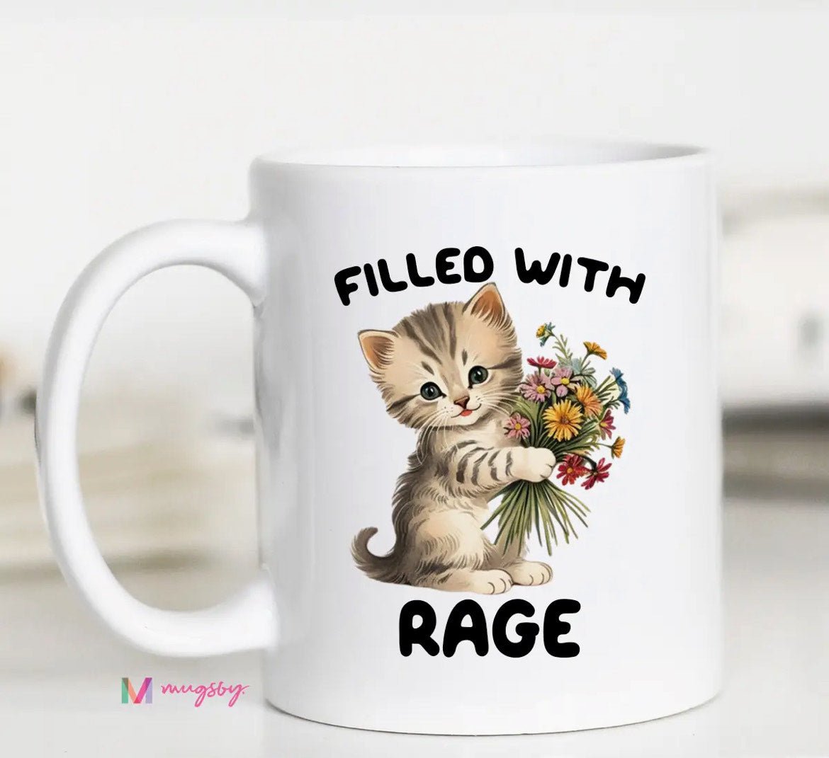 Filled With Rage Kitten Funny Mug - The Nines
