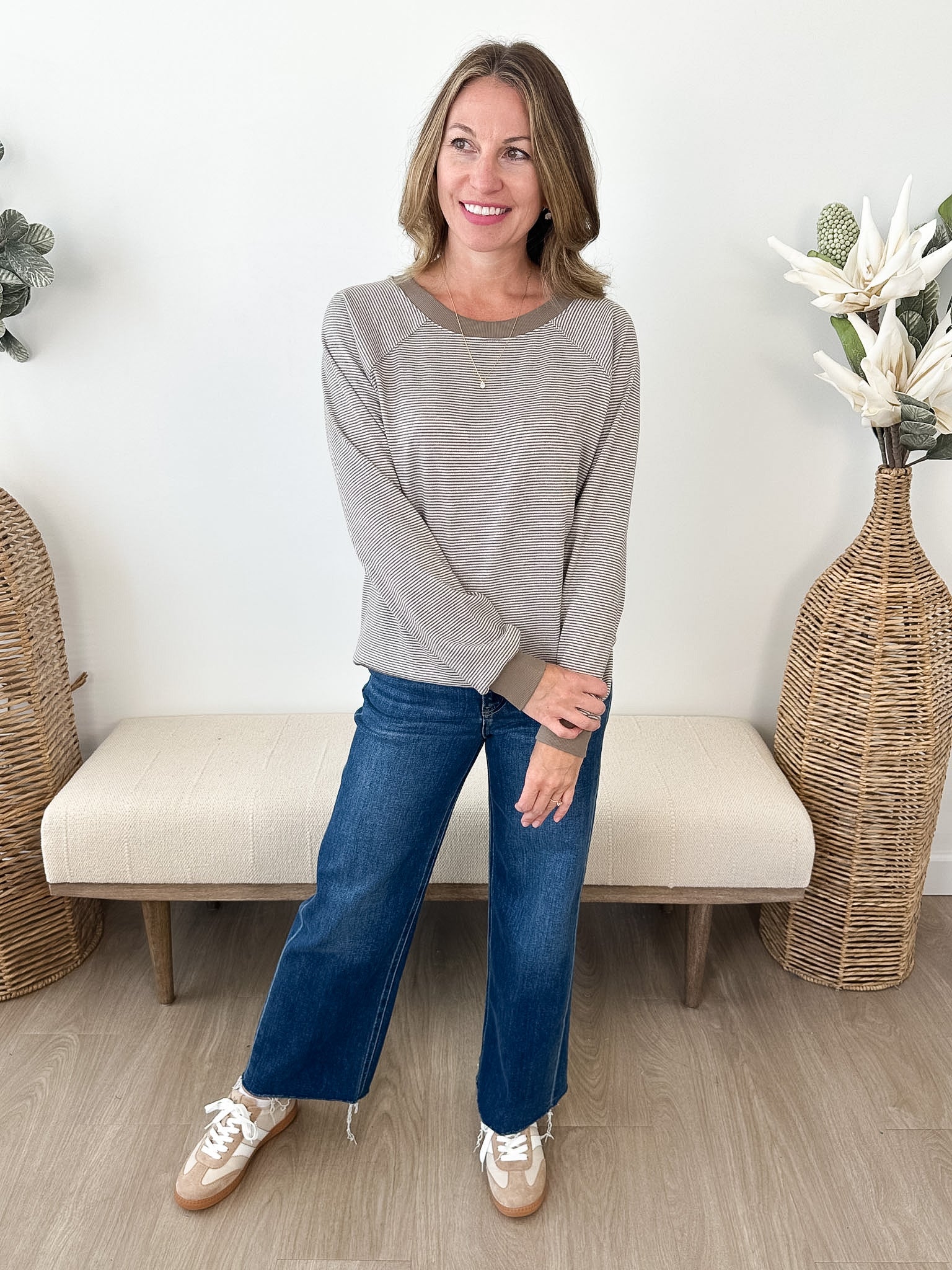 Striped Crew Sweater - 3 colors! - The Nines
