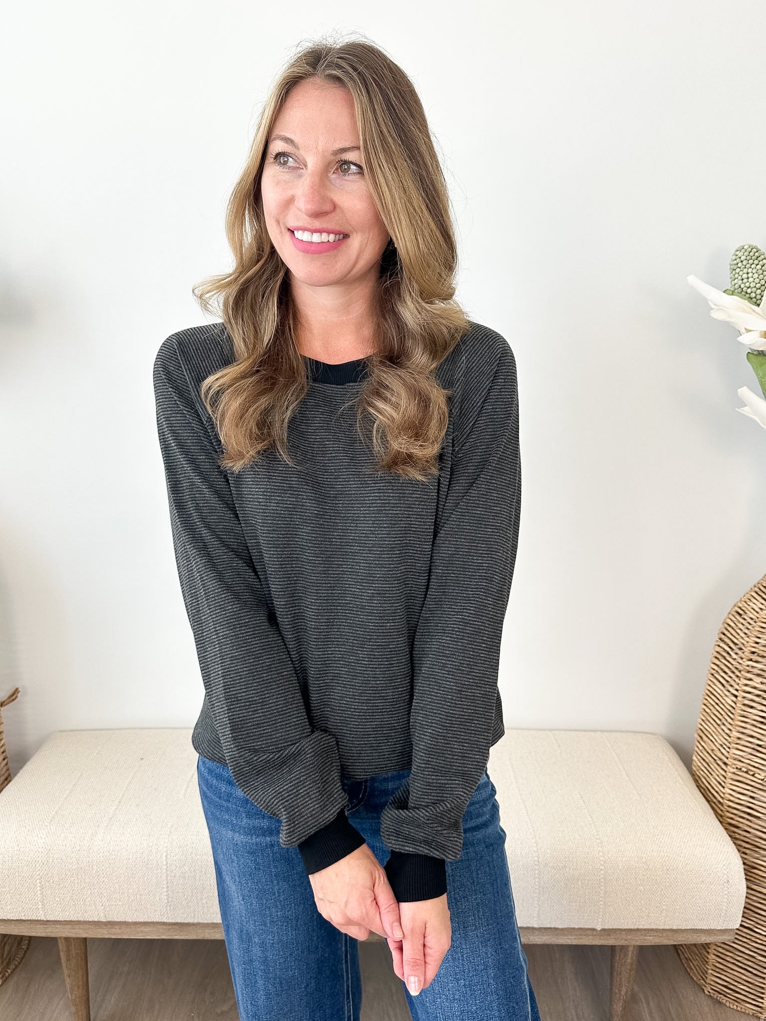 Striped Crew Sweater - 3 colors! - The Nines