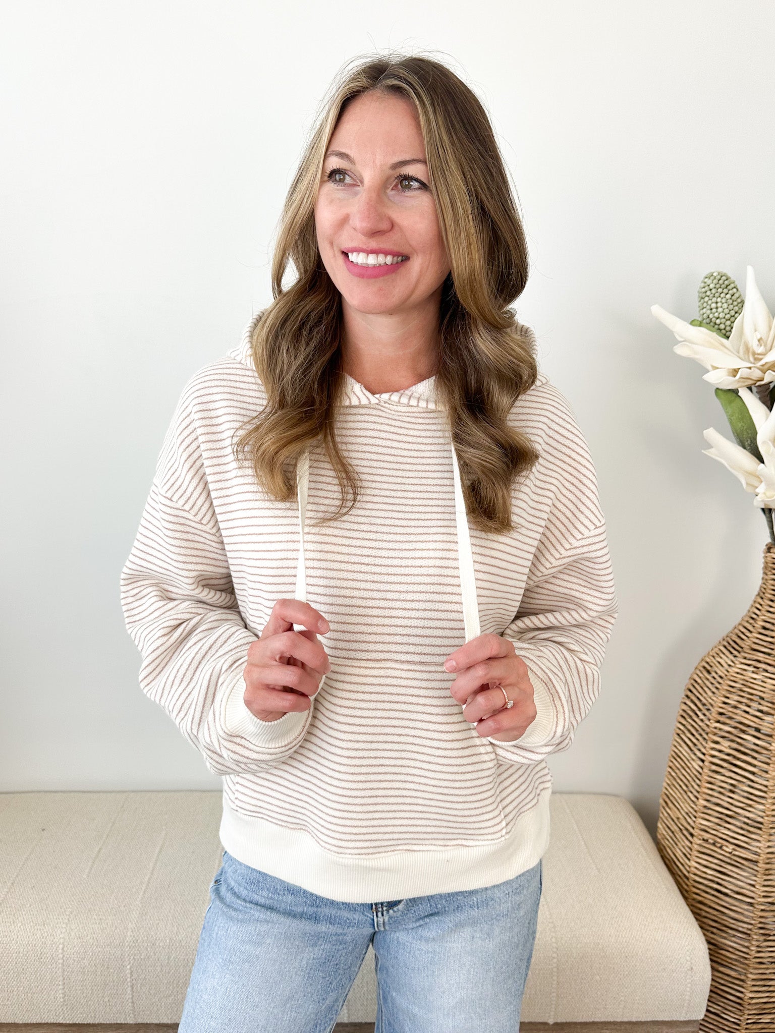 Striped French Terry Hoodie - The Nines
