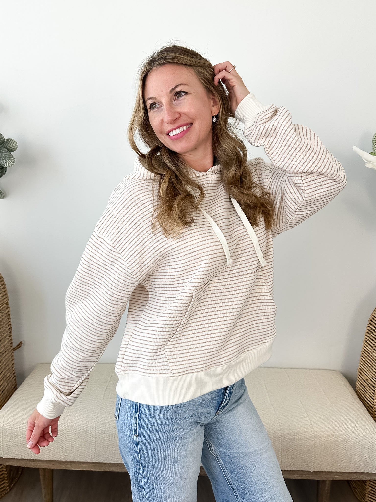 Striped French Terry Hoodie - The Nines