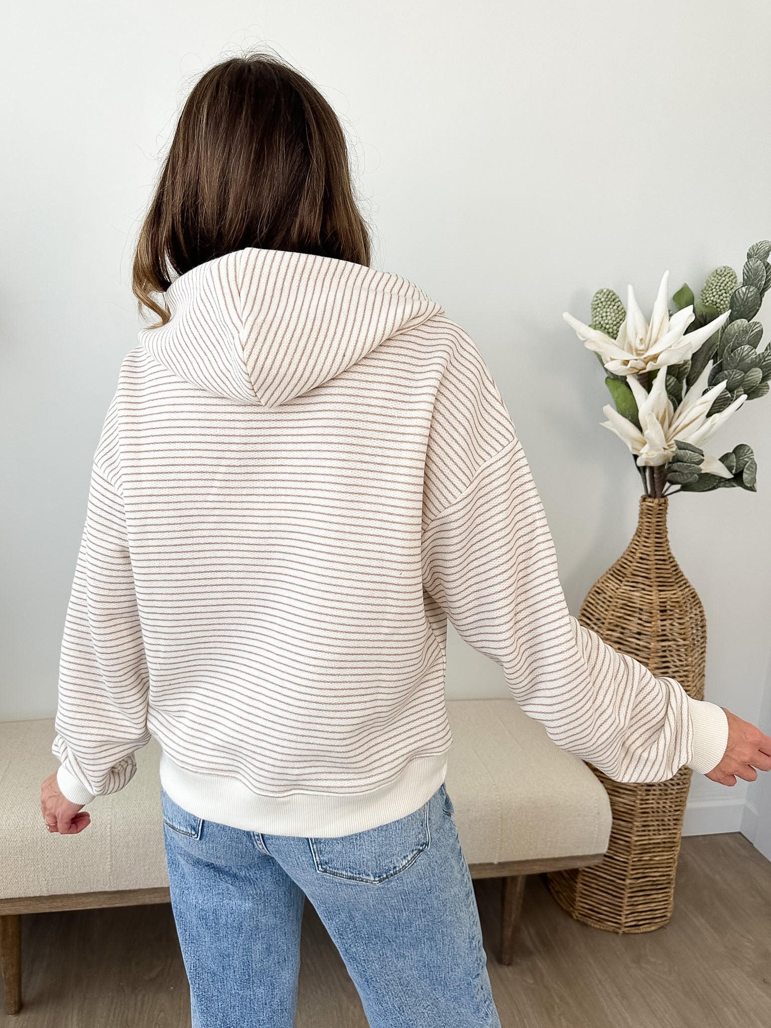 Striped French Terry Hoodie - The Nines