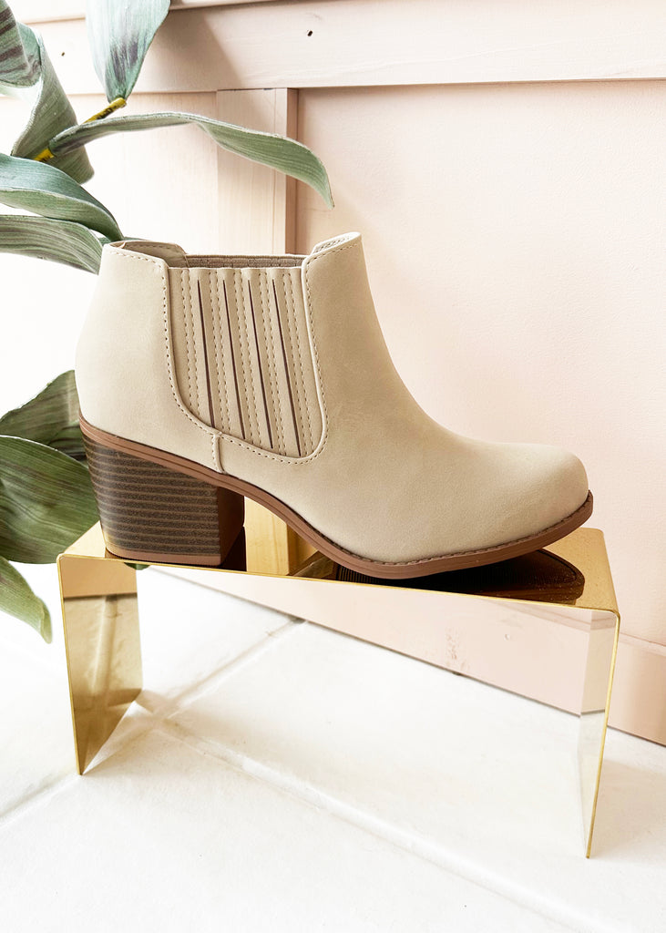 Pleated Stretch Detail Heeled Booties - 3 Colors!