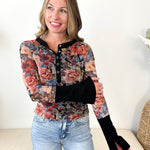 Vintage Floral Mesh Henley - The Nines
