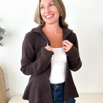 Rib Knit Peplum Zip Sweater - The Nines