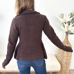Rib Knit Peplum Zip Sweater - The Nines