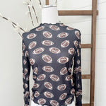 Leopard Mesh Football Print Sheer Top - The Nines