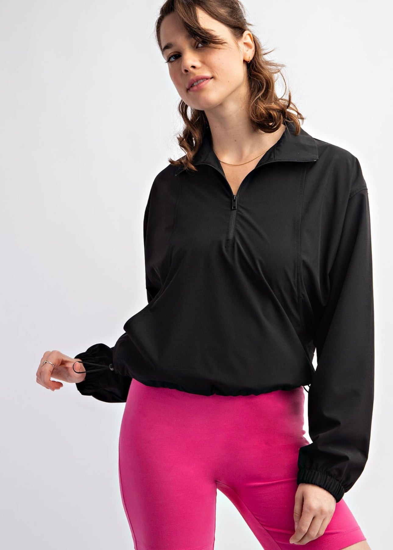 Quarter Zip Cinch Bottom Lightweight Jacket - The Nines