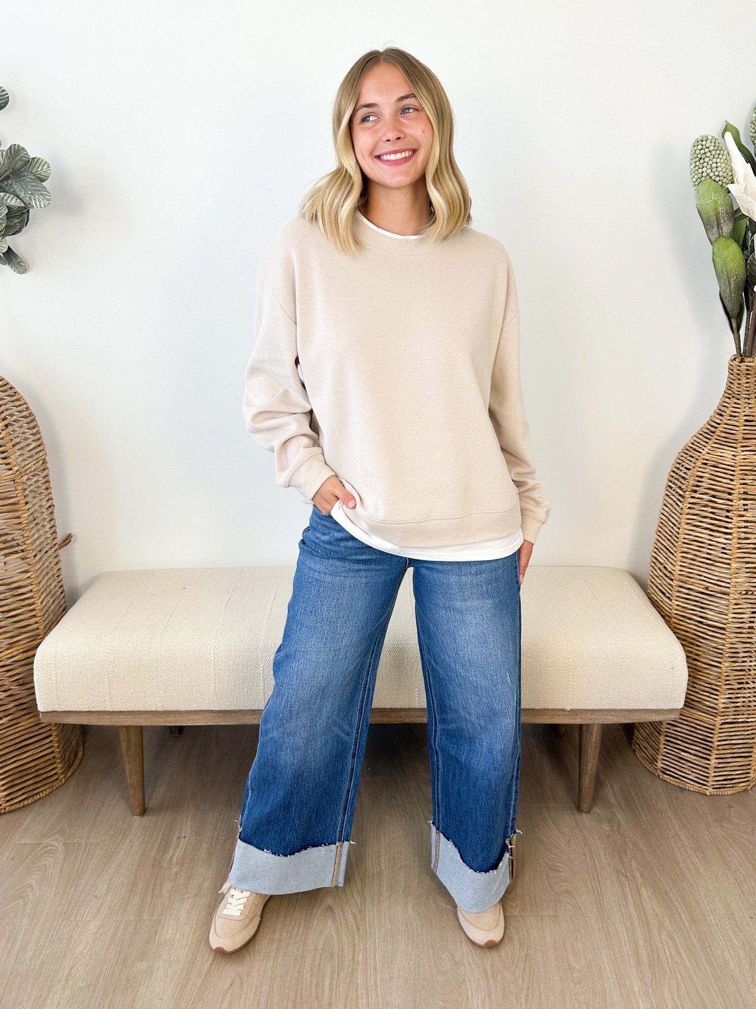 Always on Crew Layered Pullover - 4 Colors! - The Nines