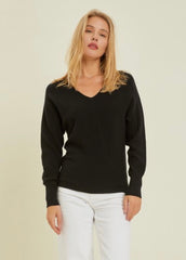 FINAL SALE - Kylie Ribbed Vneck Sweater Tops - 4 Colors!