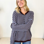 Button Henley Striped Sweater - 2 colors! - The Nines