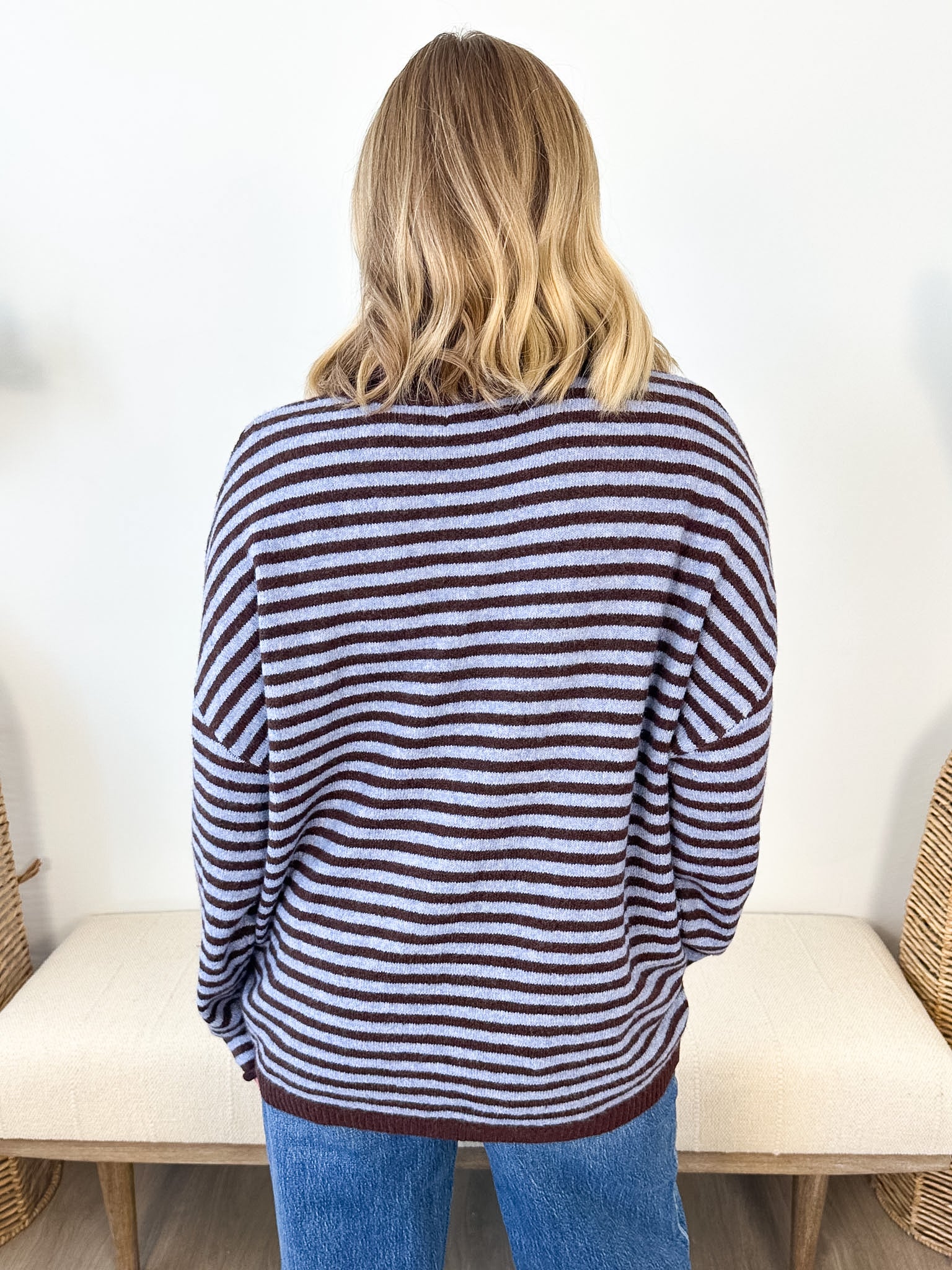 Button Henley Striped Sweater - 2 colors! - The Nines