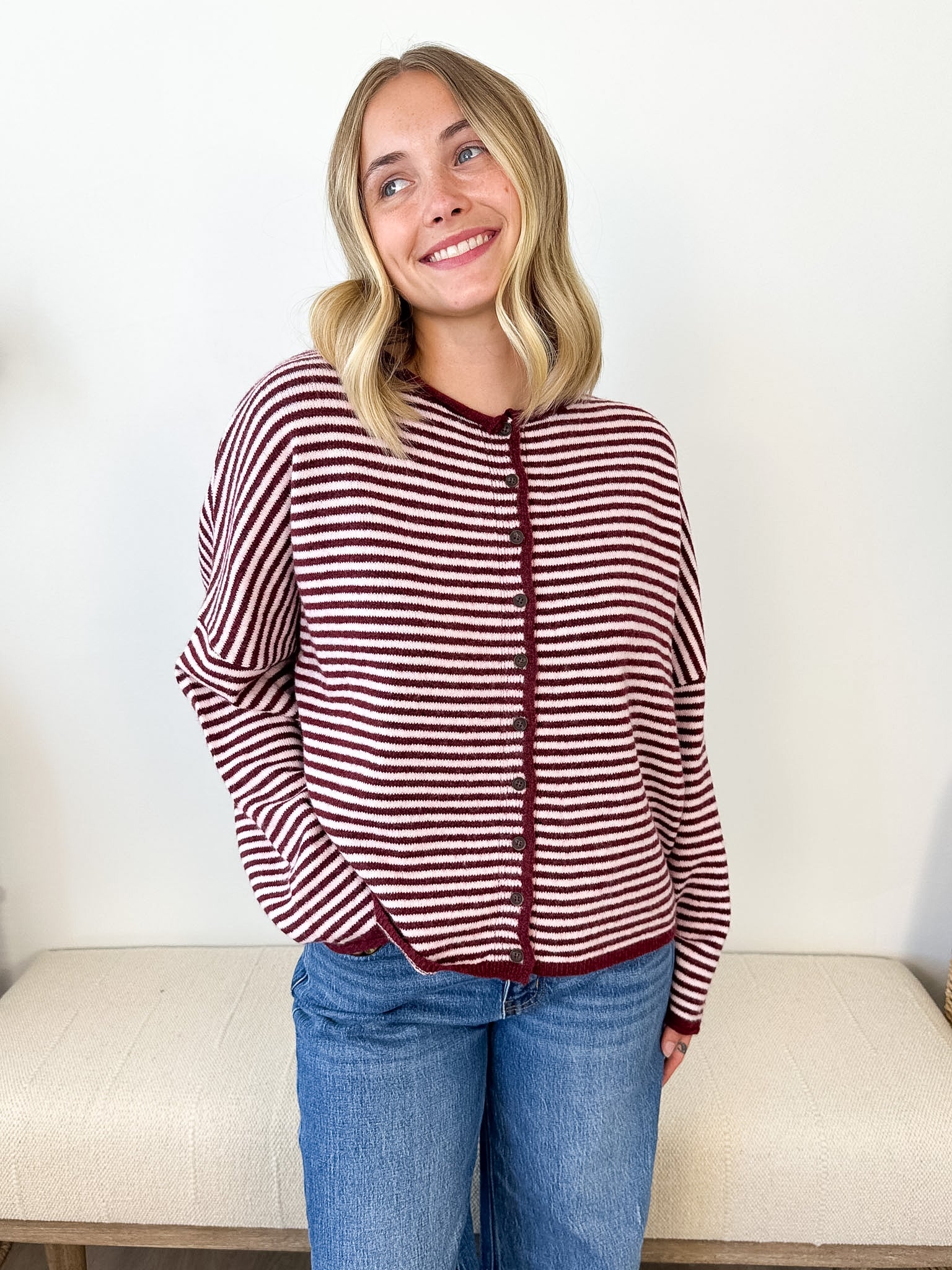 Button Down Striped Cardigan - 3 Colors!