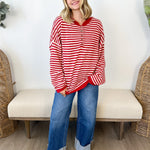 Button Henley Striped Sweater - 2 colors! - The Nines