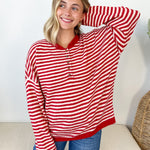 Button Henley Striped Sweater - 2 colors! - The Nines