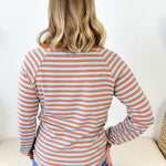 Split Neck Striped Top - The Nines