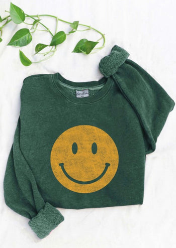 Bison Green Smiley Sweatshirt