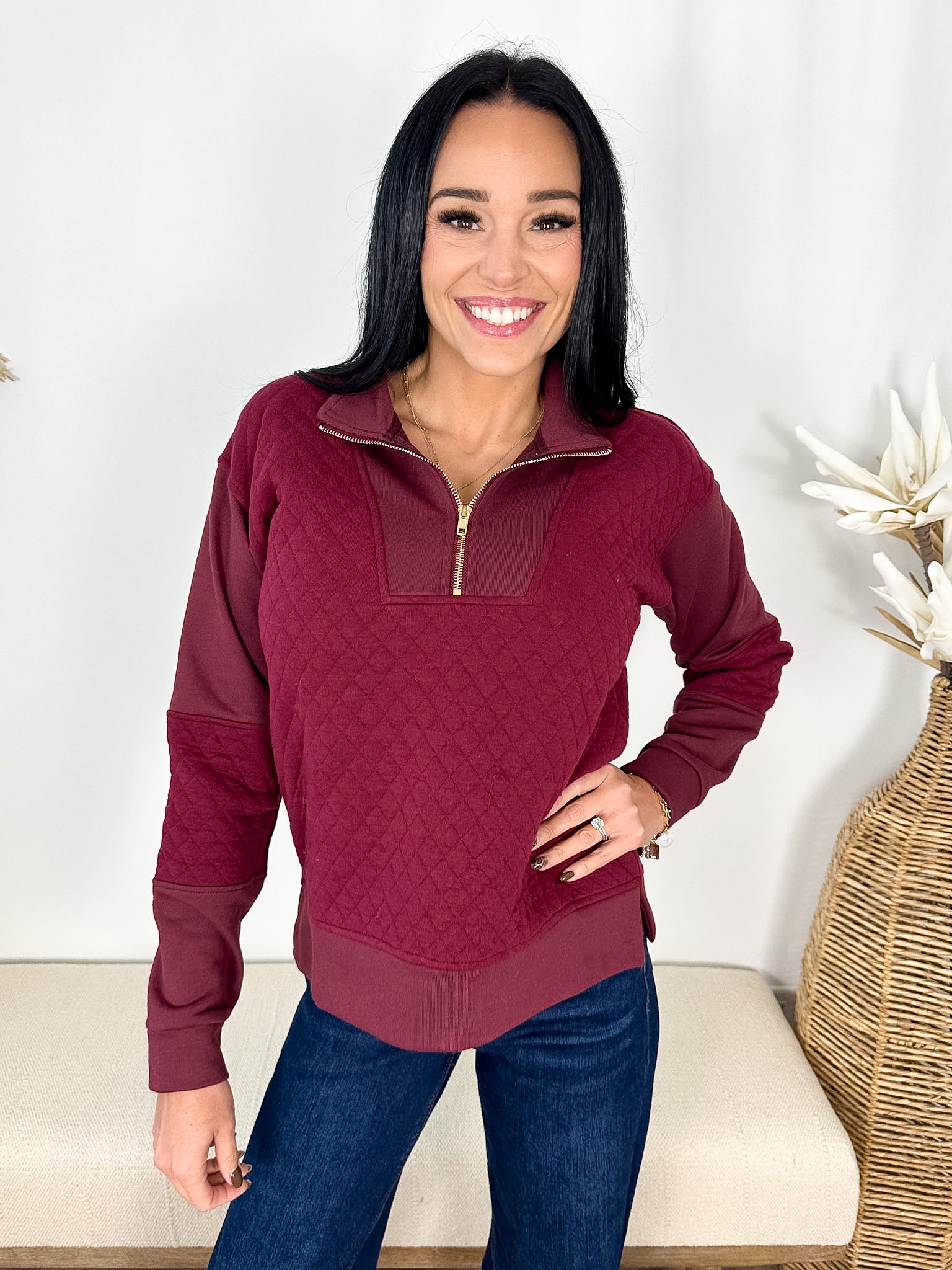 Quilted Comfort Quarter Zip - 3 colors! - The Nines