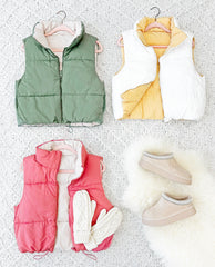 Reversible Cropped Puffer Vests - 6 Colors!