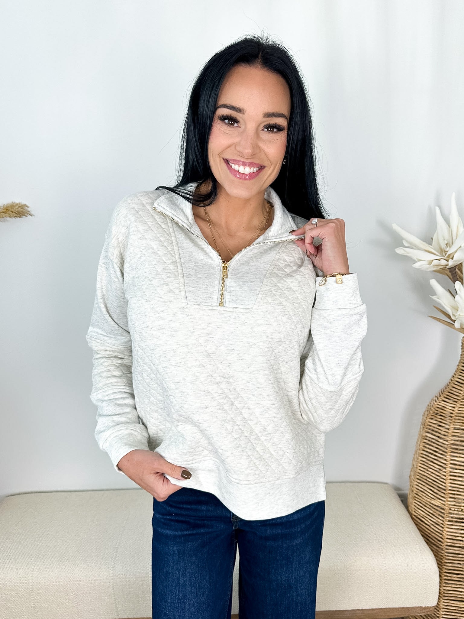 Quilted Comfort Quarter Zip - 3 colors! - The Nines
