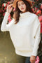 Ivory Slouch Ribbed Dolman Pullover