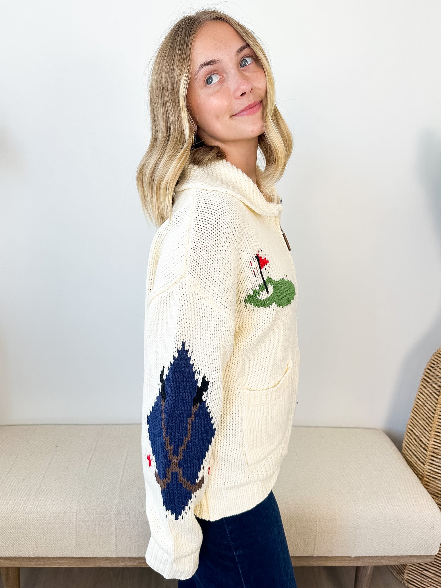 Vintage Golf Cardigan Sweater - 2 colors! - The Nines