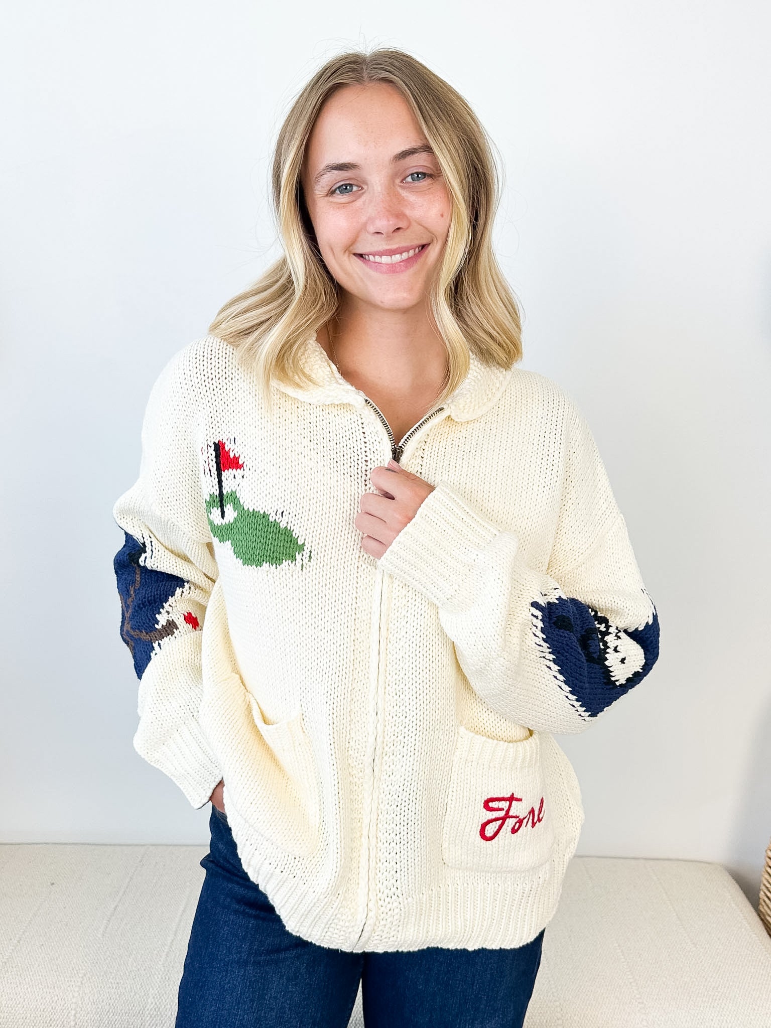 Vintage Golf Cardigan Sweater - 2 colors! - The Nines