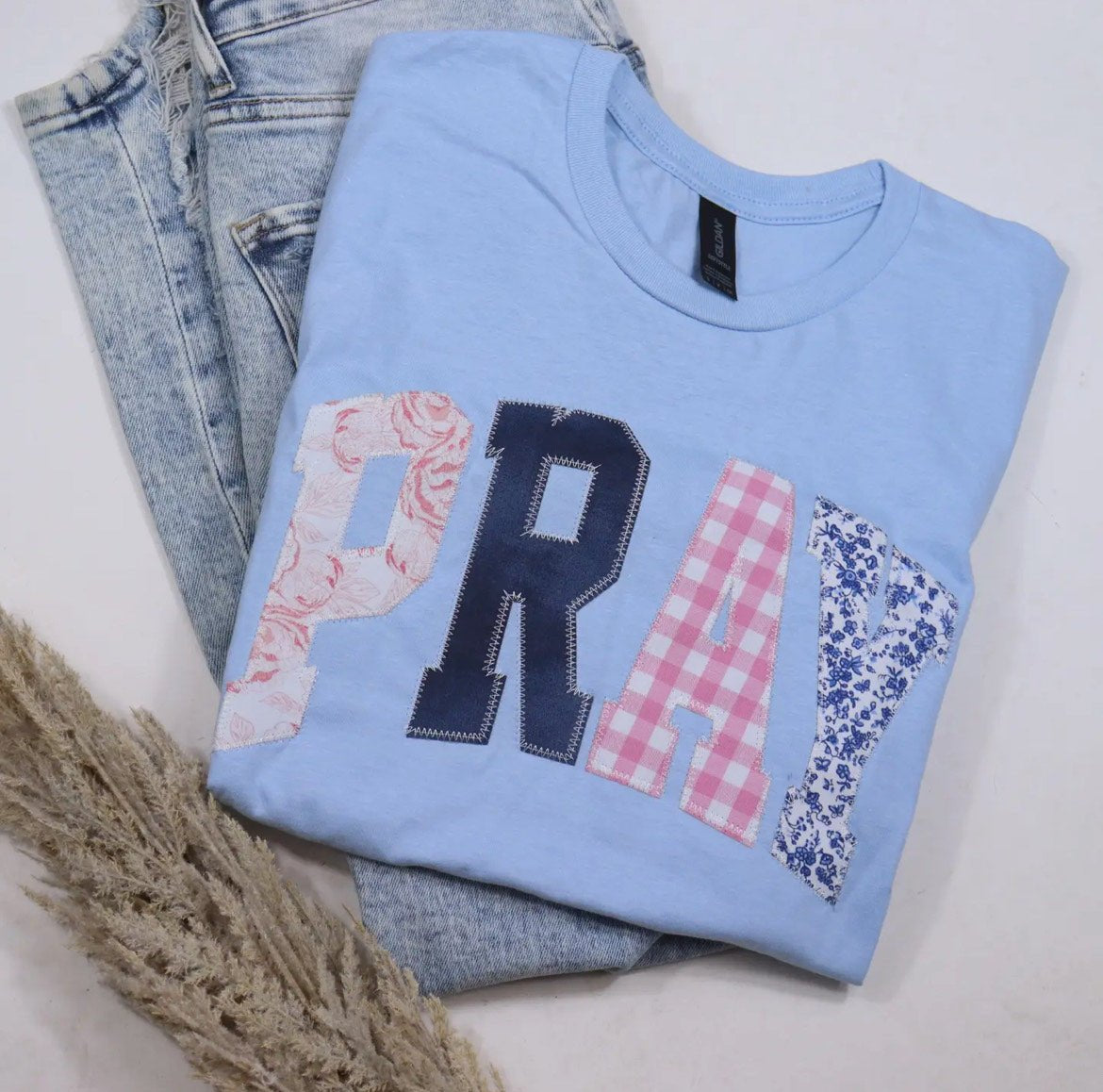 Pray Short Sleeve Light Blue tee - The Nines