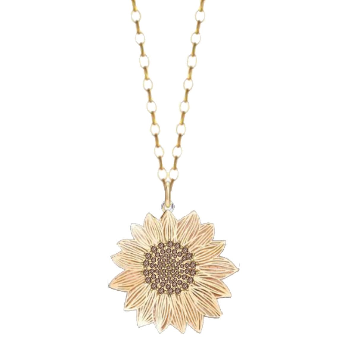 Gold Sunflower Necklace - The Nines