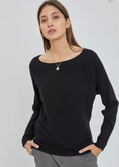Molly Ribbed Boat Neck Tops - 4 Colors!