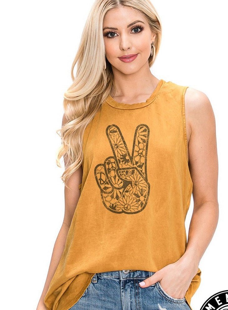 Peace & Love Tank Top - 2 colors! - The Nines