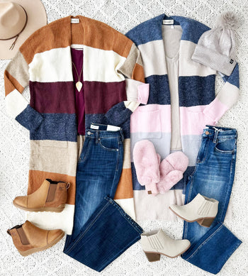 Chill In The Air Colorblock Duster Cardigans
