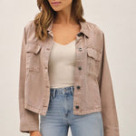 Dusty Rose Boxy Tencel Jacket - The Nines