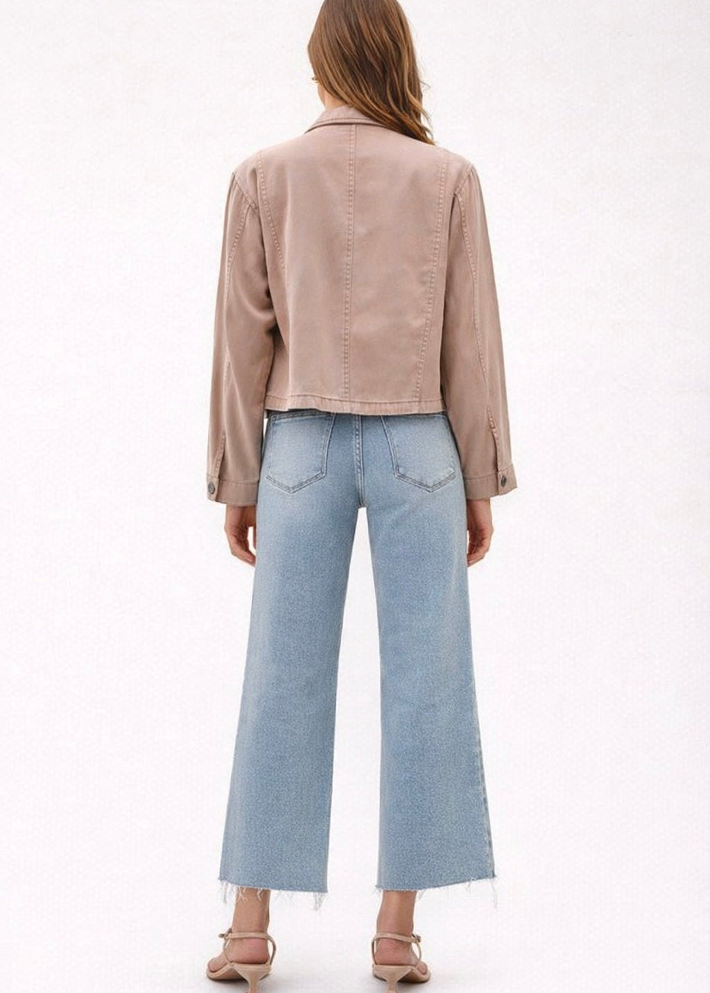 Dusty Rose Boxy Tencel Jacket - The Nines