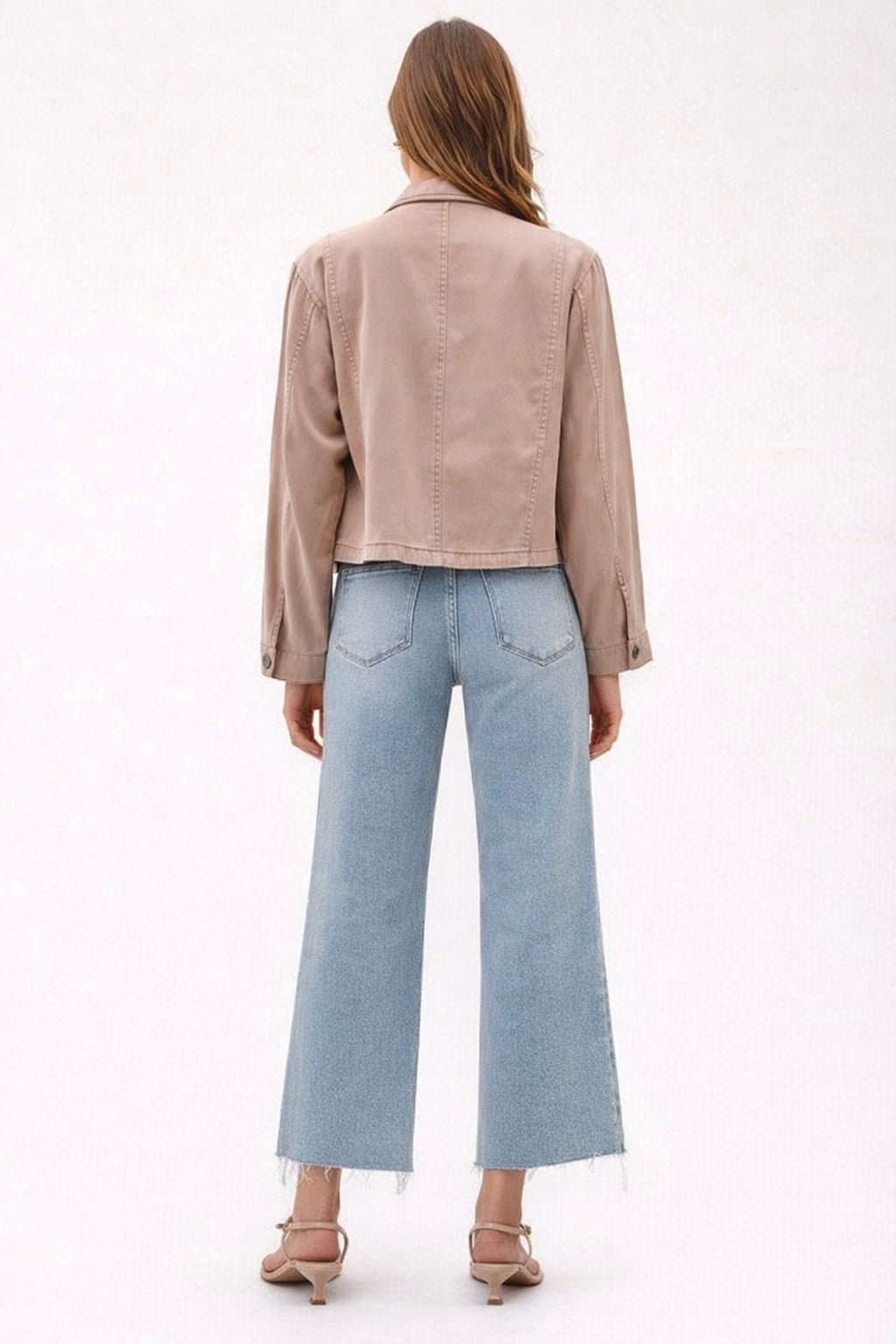 Dusty Rose Boxy Tencel Jacket - The Nines