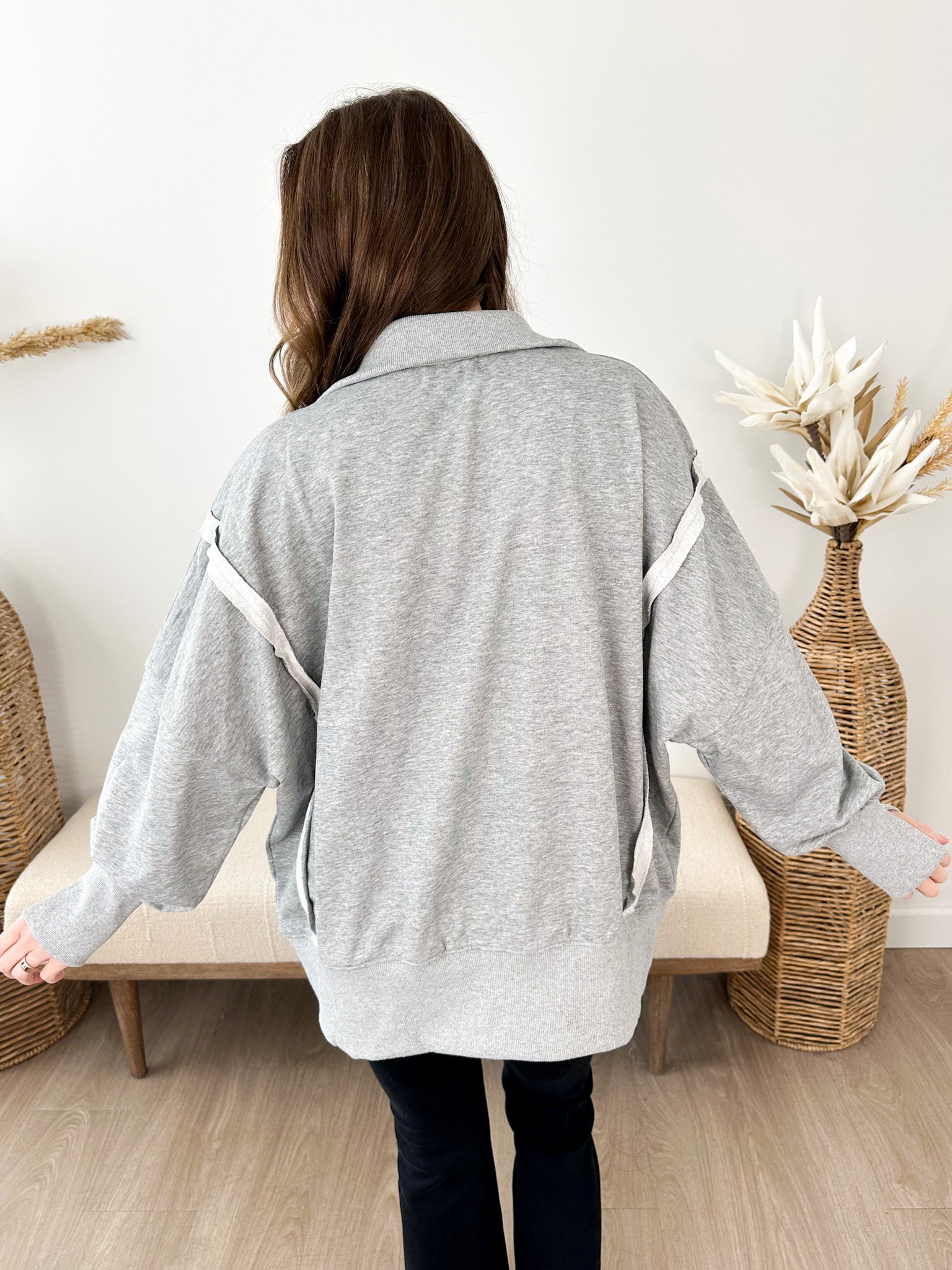 Tamika Henley Sweatshirt - 2 colors! - The Nines