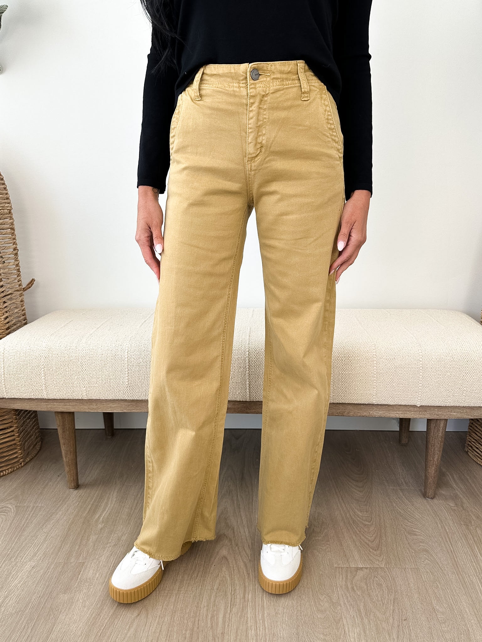 MICA Sunflower Yellow High Rise Wide Leg - The Nines