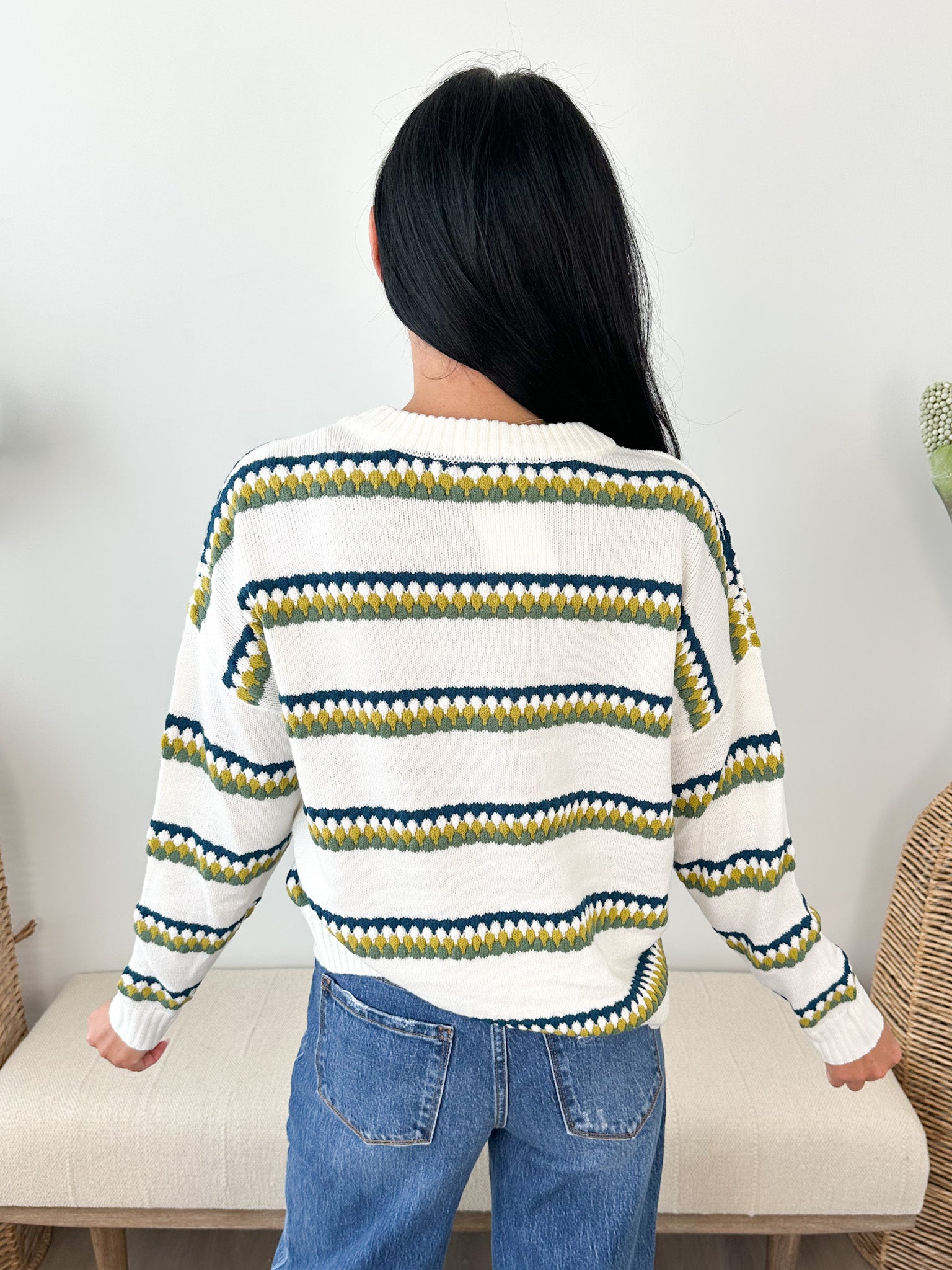 Honeycomb Multi Striped Sweater - 2 colors! - The Nines